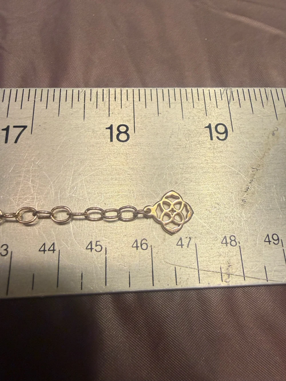 Kendra Scott Tessa Rose Gold Necklace Iridescent Dichroic Glass Crystal Dustbag